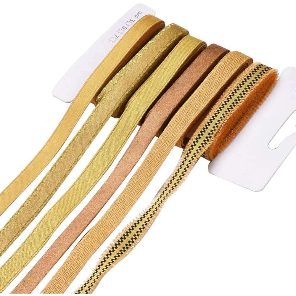 Polyester Ribbon Set 6 Styles – Orange Gift Wrapping & Bowknot Craft Ribbon Set Axl AECH04-18427