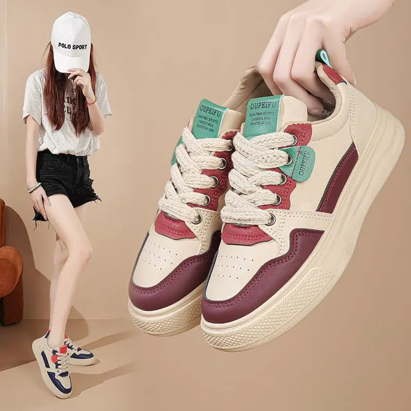 Women's Platform Sneakers – Lace-Up Casual Board Shoes Platform Sneakers Axl