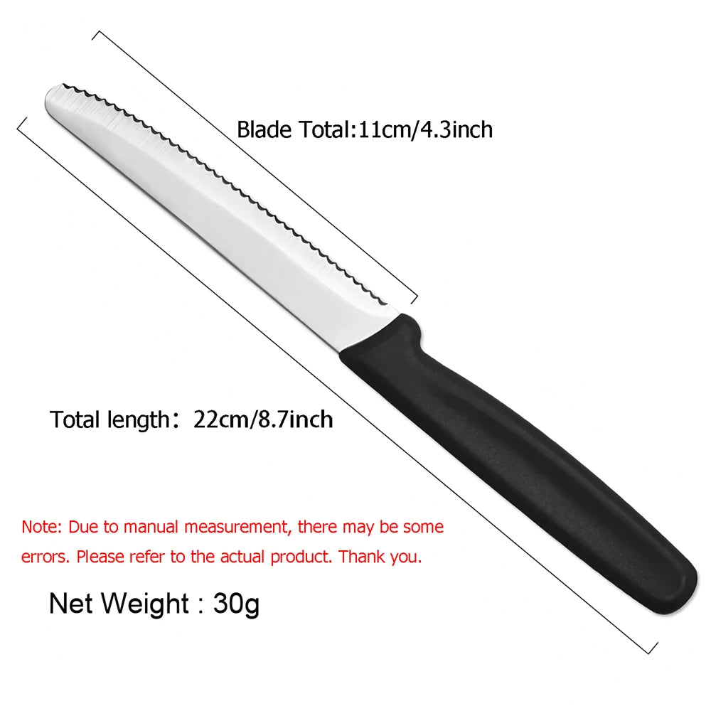 Serrated Steak Knife Set 1/4/8 Pcs – Sharp Steel Dinner Knives Steak Knife Set Axl Knife-Black-1PC