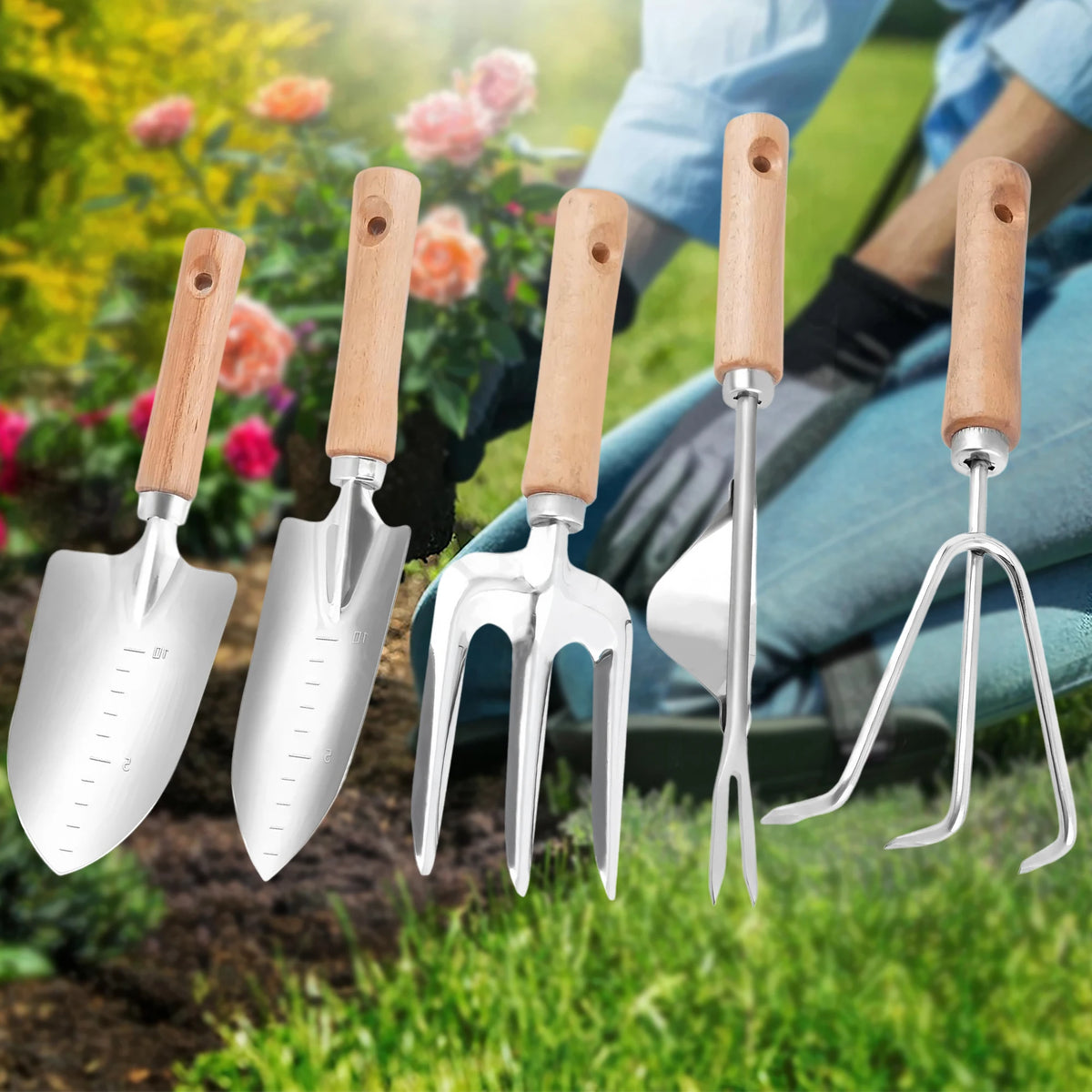 Garden Shovel Set – Bonsai Planting & Weeding Digging Tools Garden Shovel Set Axl Tools Set-5PCS
