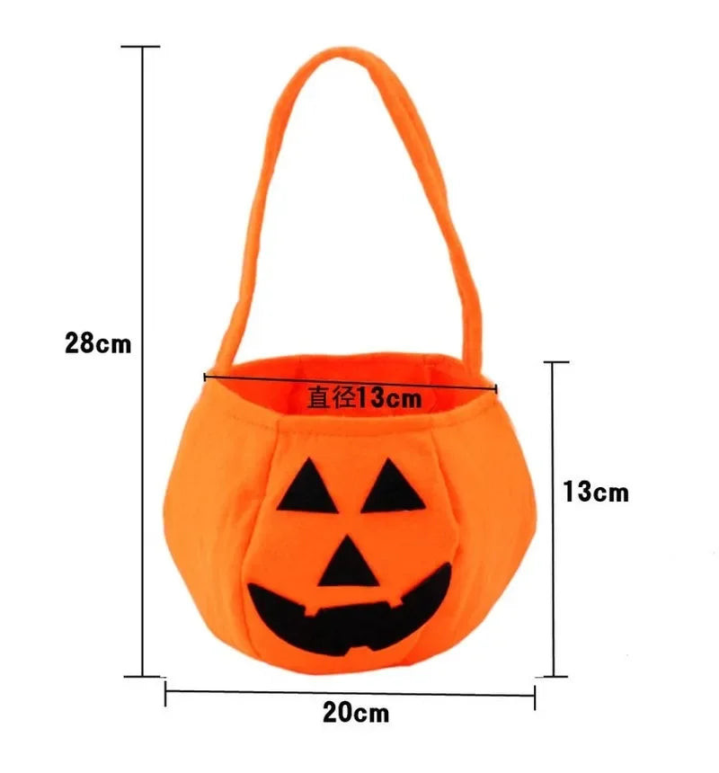 Halloween Pumpkin Candy Bag – Kids Trick-or-Treat Tote Halloween Candy Bag Axl Orange