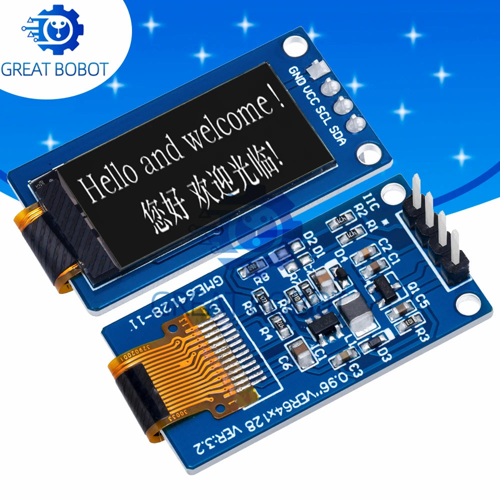 0.96" OLED Display 128×64 SSD1307 Vertical Module for Arduino OLED Display Module Axl Default Title