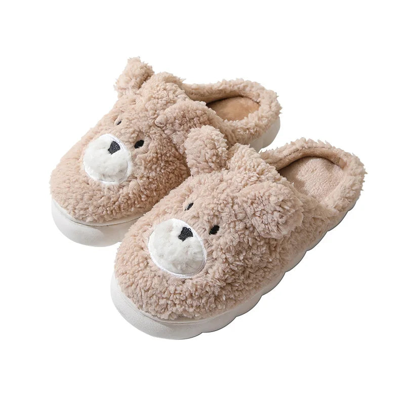 Women's Plush Bear Slippers – Warm Fuzzy Non-Slip Indoor Shoes Plush Indoor Slippers Axl