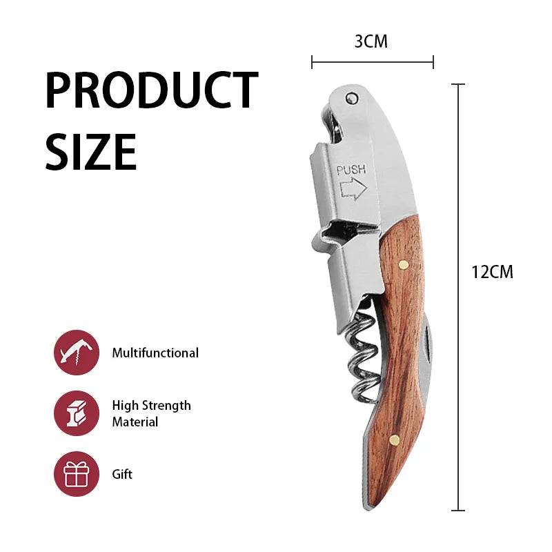 Leeseph Double Hinged Wine Opener – Stainless Steel Corkscrew Wine Corkscrew Opener Axl