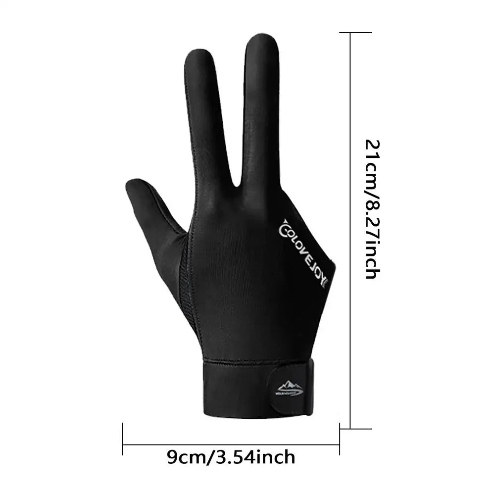 Fingerless Billiard Pool Glove – Non-Slip 3-Finger Cue Glove Billiard Cue Glove Axl black right hand