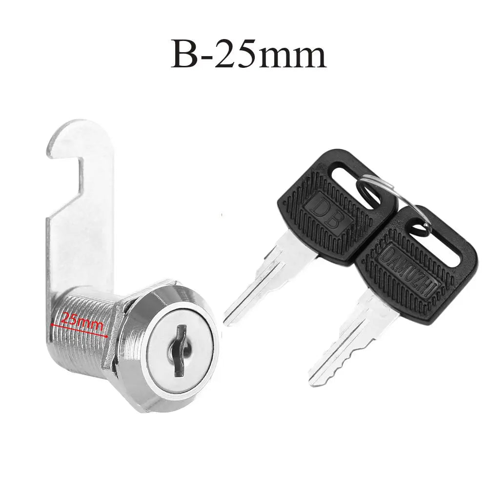 Zinc Alloy Cam Lock with 2 Keys – Cabinet Drawer Mailbox Cam Lock Axl B-25mm
