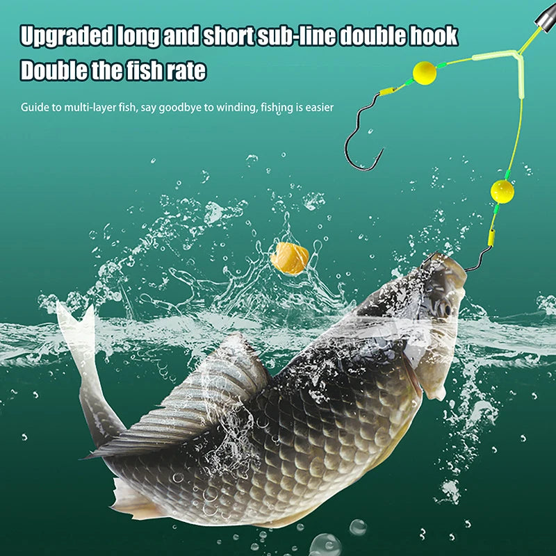 Double Hook Carp Hair Rig – Anti-Eject Ready Made Fishing Rig Carp Fishing Rig Axl
