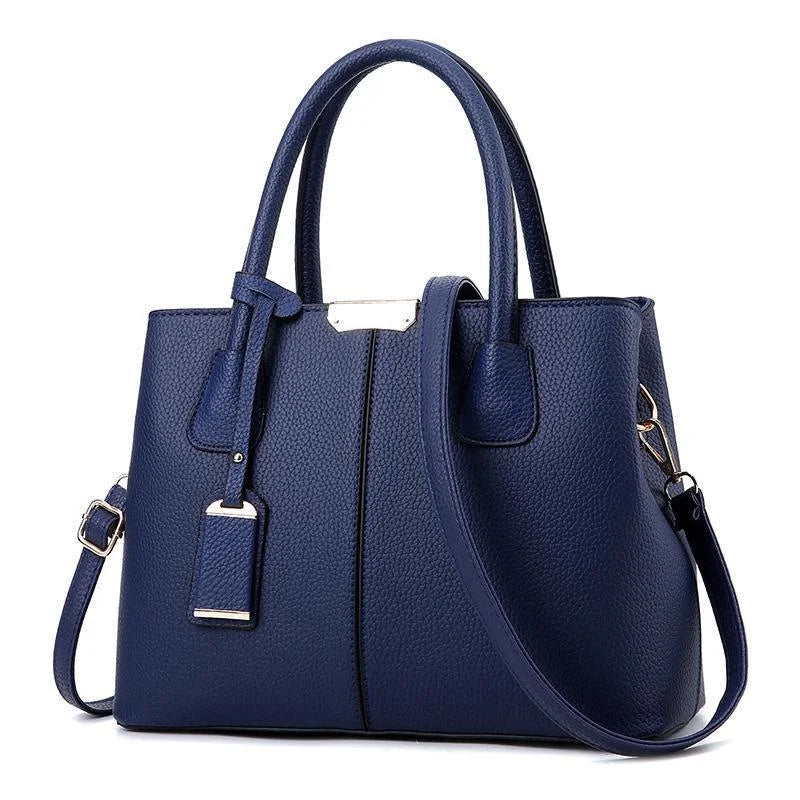 Women's PU Leather Tote Bag – Large Shoulder & Crossbody Purse Women's Leather Handbag Axl Royal blue