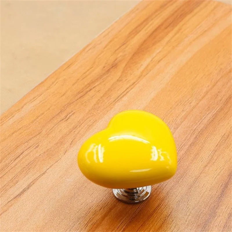 Heart-Shaped Toilet Flush Button – Fun Colorful Bathroom Decor Toilet Flush Button Axl Yellow