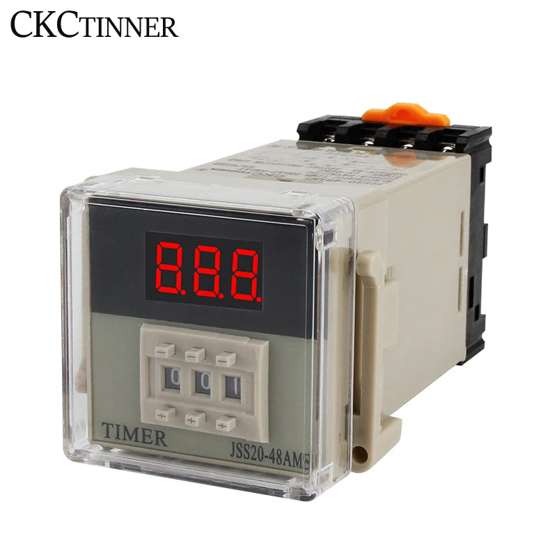 JSS20-48AMS LED Programmable Digital Time Relay & Socket Base Digital Time Relay Axl