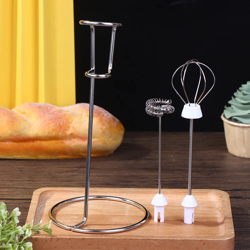 Stainless Steel Milk Frother Stand Holder & Replacement Heads Frother Stand Holder Axl