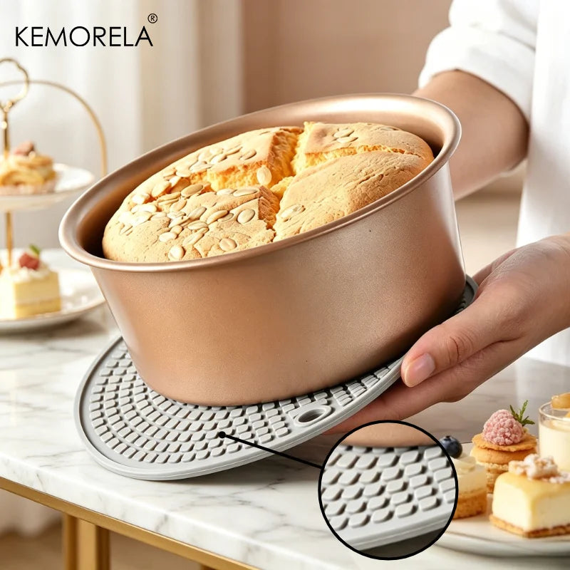 KEMORELA Silicone Honeycomb Round Mat – Coaster & Pot Pad Silicone Kitchen Mat Axl
