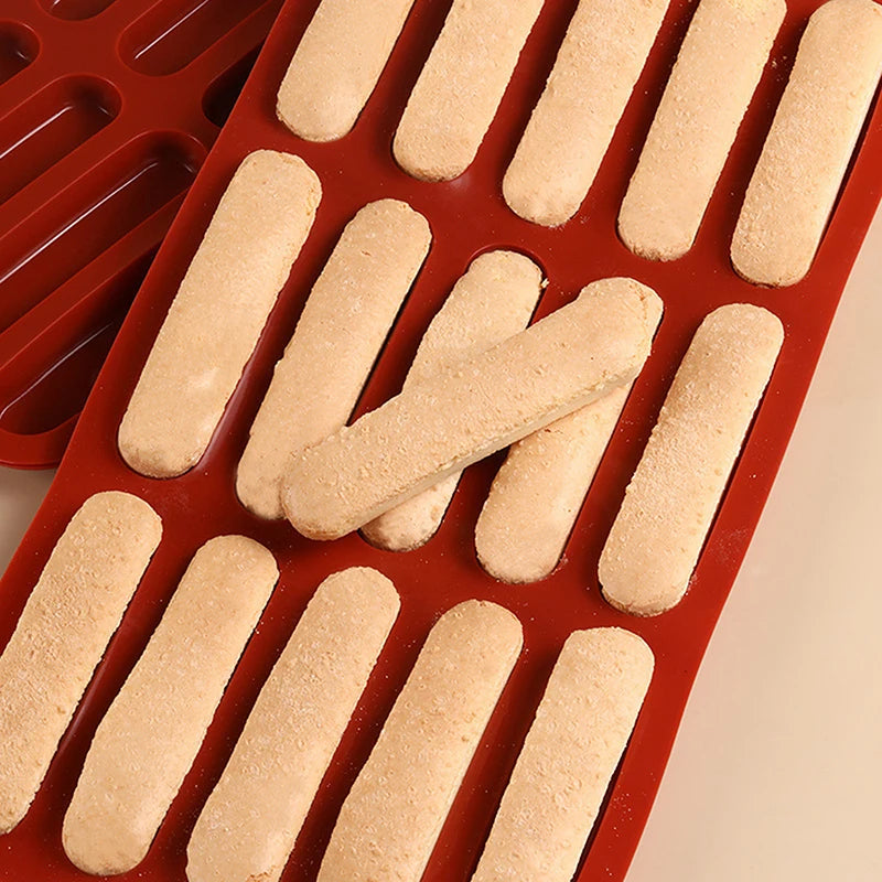 Silicone Finger Cookie Mold – 15-Cavity Non-Stick Ladyfinger Baking Silicone Baking Mold Axl