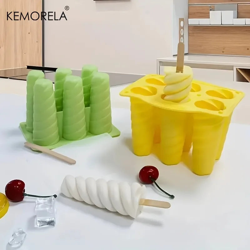 6-Hole Silicone Popsicle Molds – DIY Ice Cream & Ice Pop Maker Popsicle Mold Set Axl