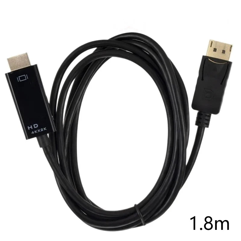 4K DisplayPort to HDMI Adapter Cable – DP to HDMI Converter Display Adapter Cable Axl black-1pcs