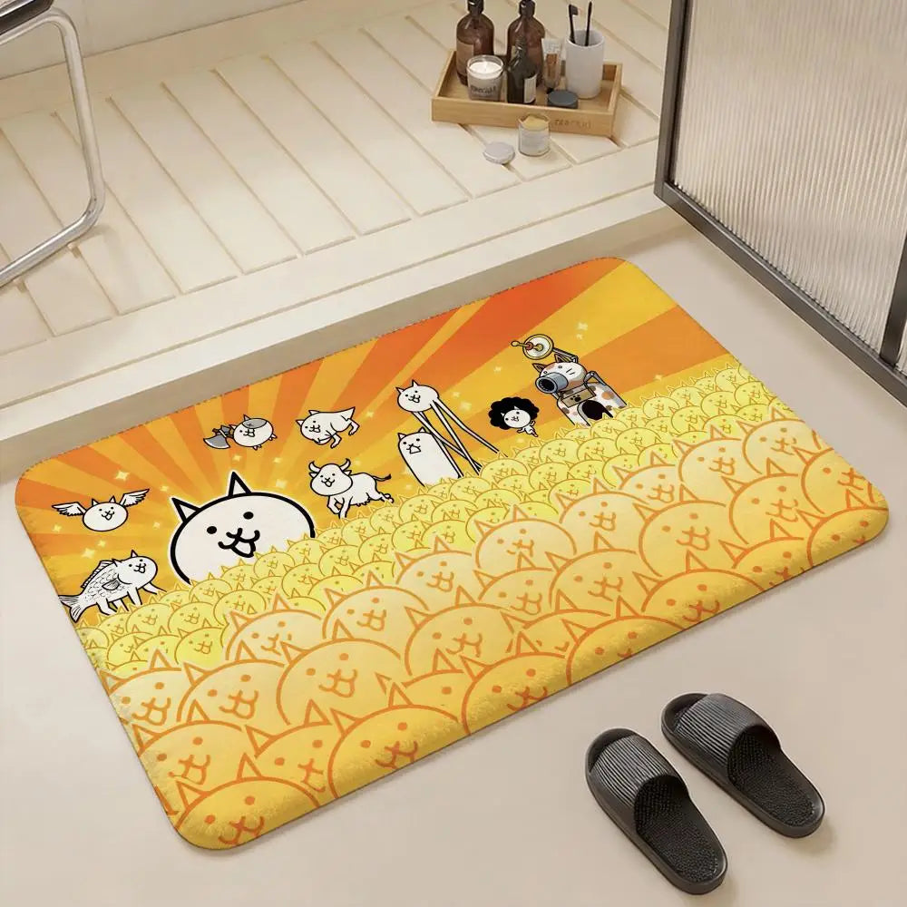 Battle Cats Flannel Floor Mat – Non-Slip Soft Indoor Rug Indoor Floor Rug Axl
