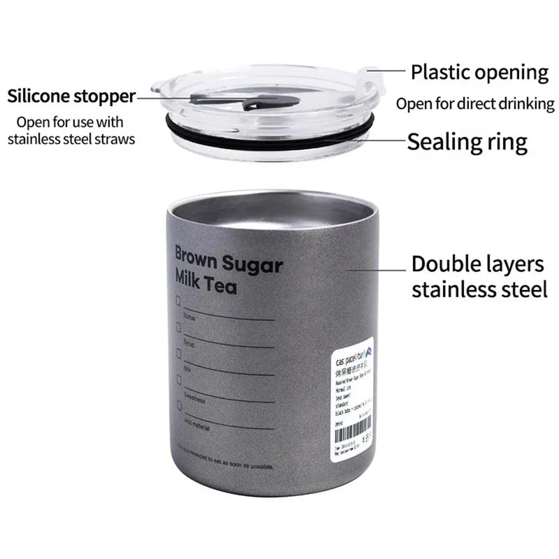 600ml Insulated Stainless Steel Coffee Cup with Straw – BPA Free Insulated Travel Tumbler Axl