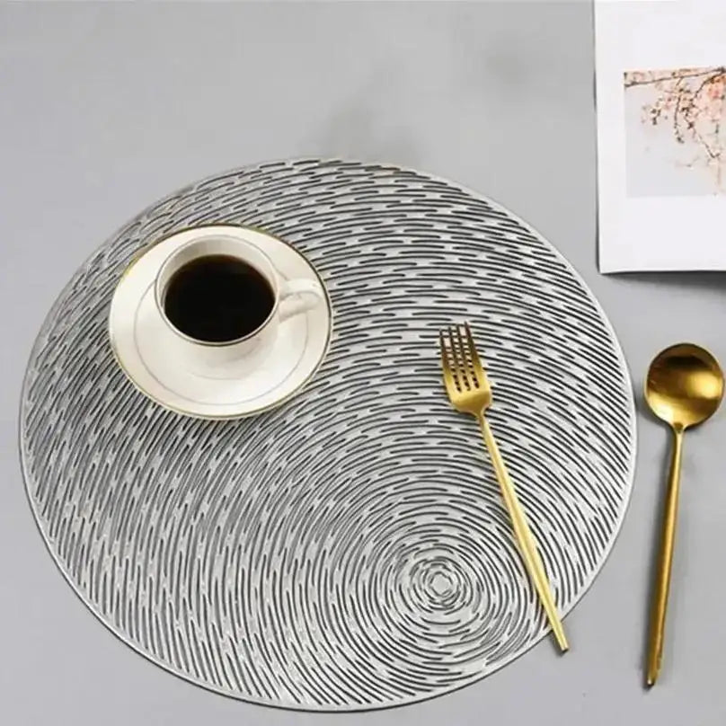 Round PVC Placemat – Heat Resistant Non-Slip Table Mat 38cm Table Placemat Axl