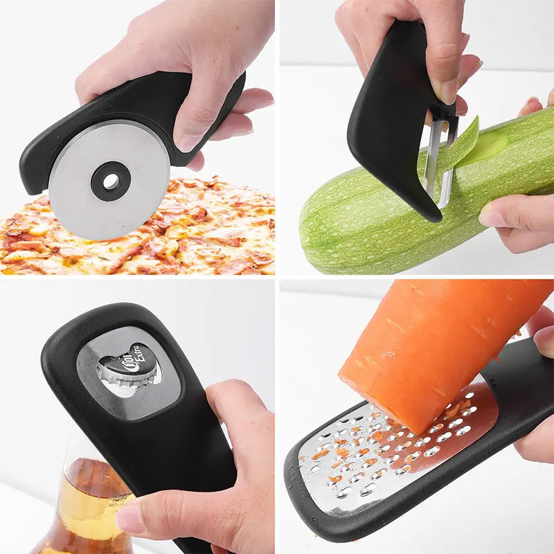 6-Piece Kitchen Gadgets Set – Grater, Peeler, Pizza Cutter Kitchen Gadget Set Axl