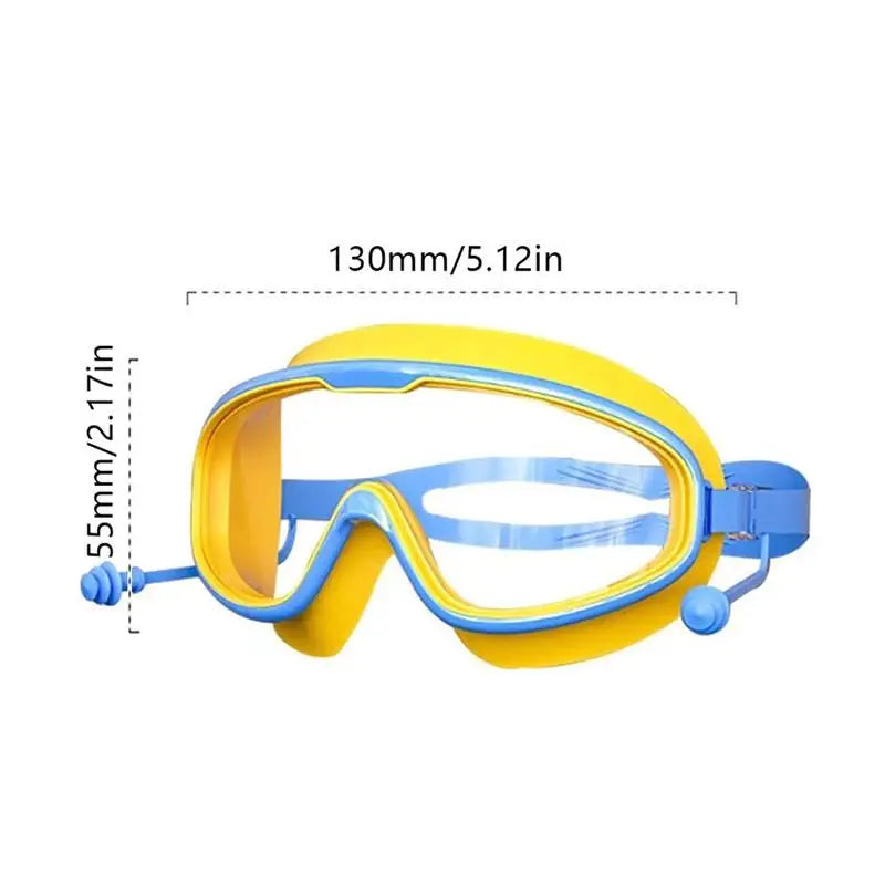 Kids Big Frame HD Anti-Fog Swim Goggles – Boys & Girls Kids Swim Goggles Axl