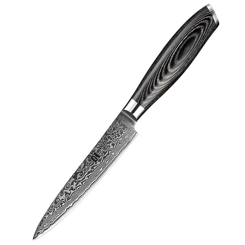 XINZUO 5" Damascus Utility Knife – 67-Layer Pakkawood Handle Damascus Utility Knife Axl Knife China Mainland