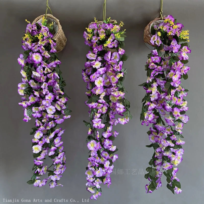 Silk Morning Glory Artificial Wall Hanging Flower Bouquet 85cm Artificial Flower Bouquet Axl