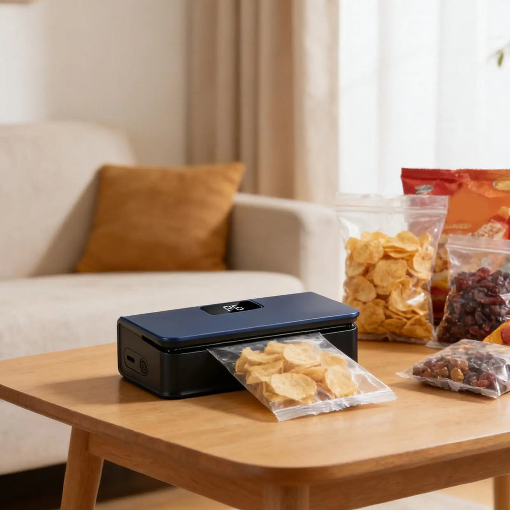 Mini Rechargeable Bag Sealer – 6 Modes, Cutter & Magnetic Handheld Bag Sealer Axl