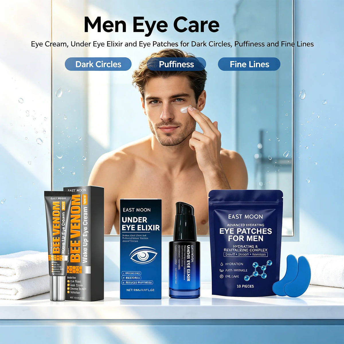 Bee Venom Eye Cream, Essence & Patches – Men's Eye Set Eye Care Set Axl