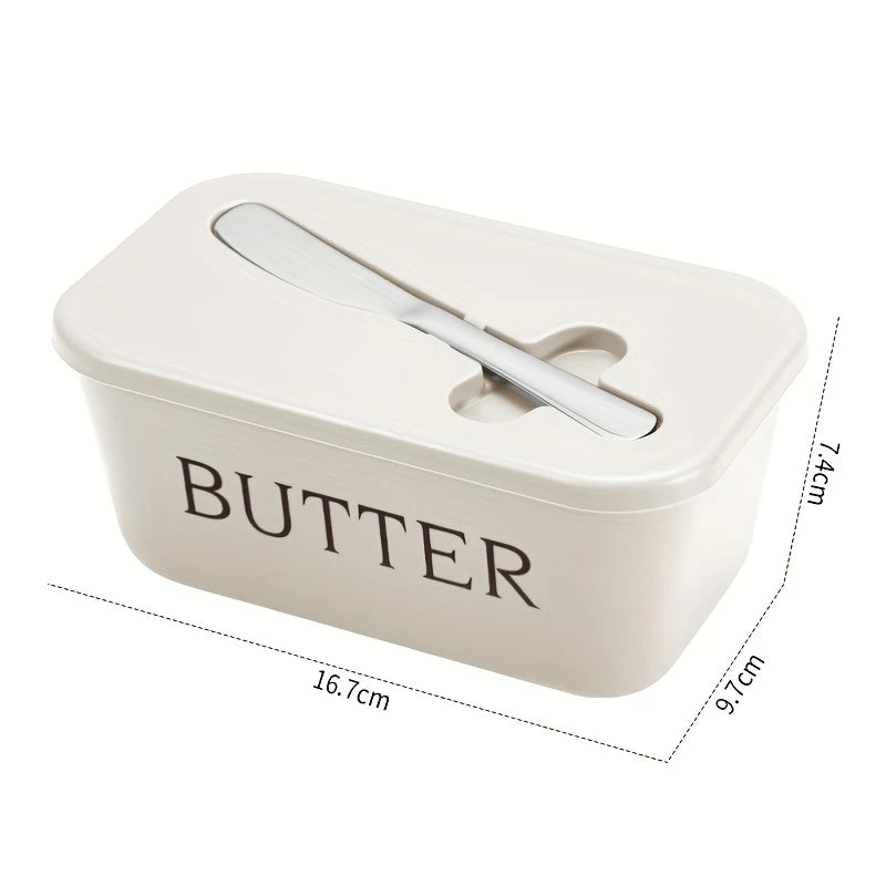 Sealed Butter Dish with Knife – Butter & Cheese Storage Box Butter Dish Axl white