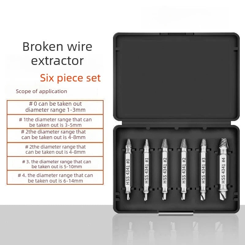 Double-Head Screw Extractor & Broken Bolt Remover Set Screw Extractor Set Axl sliverA-1pcs
