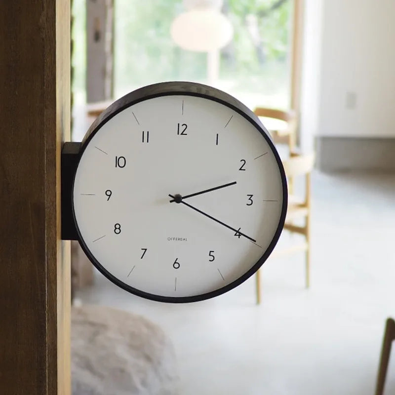 Double-Sided Silent Wall Clock – Modern Minimalist Luxury Décor Wall Clock Axl