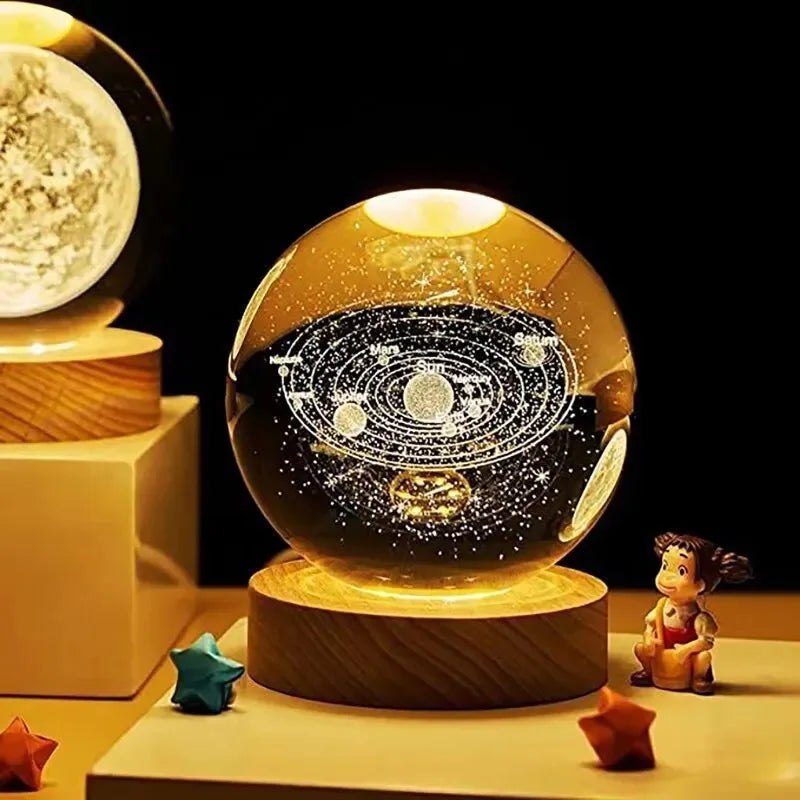 3D LED Galaxy Crystal Ball Night Light – Kids Bedroom Lamp LED Night Light Axl