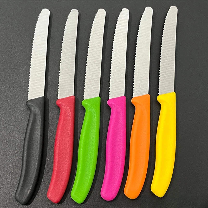 3-Piece Stainless Steel Kitchen Knife Set – Steak, Bread & Fruit Kitchen Knife Set Axl Random Color 3pcs