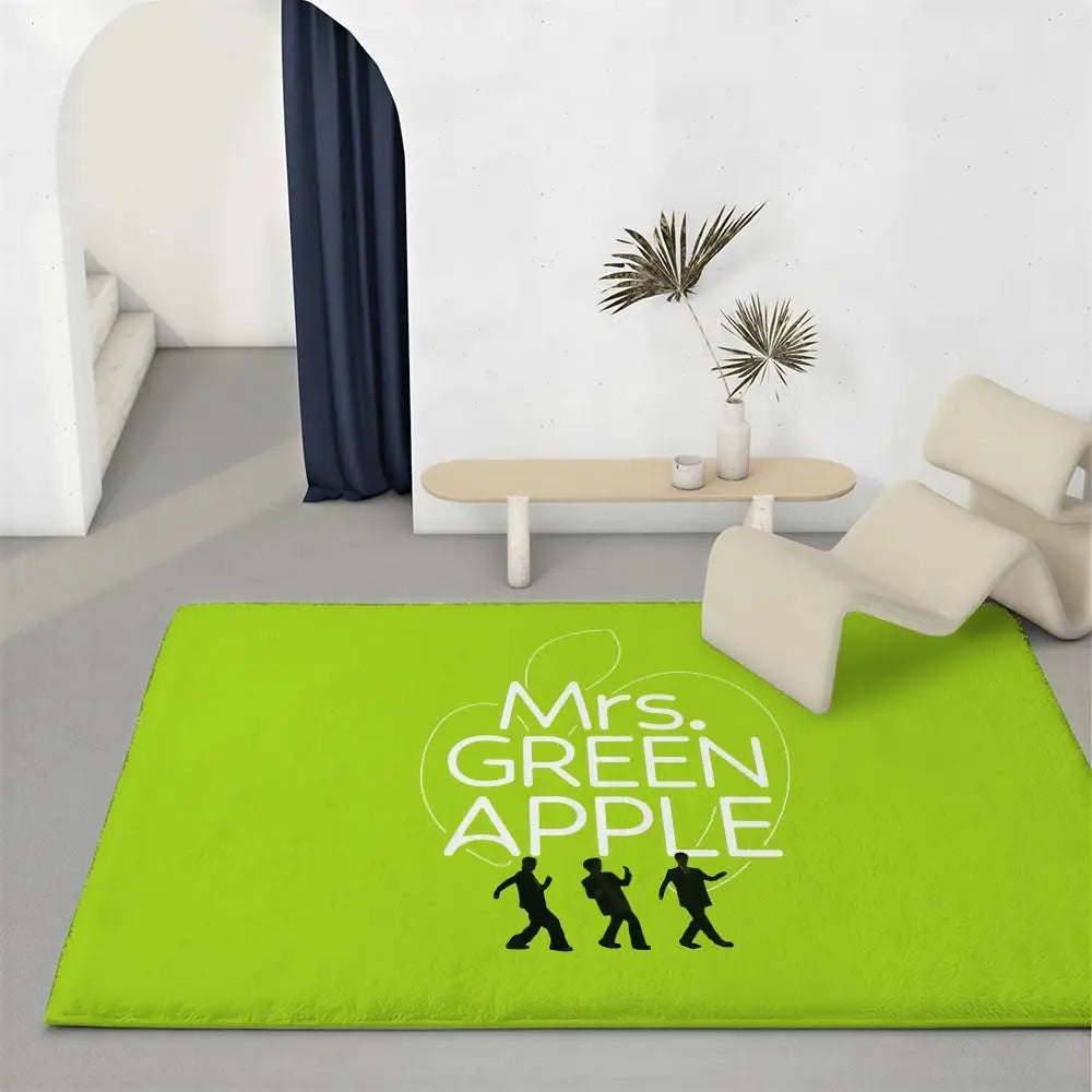 Mrs. GREEN APPLE Flannel Floor Mat – Non-Slip Indoor Rug Flannel Floor Mat Axl White3 100x160cm