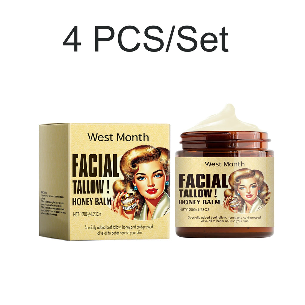 Grass-Fed Beef Tallow Face Cream – Moisturizing & Firming Face Moisturizer Cream Axl 4 PCS