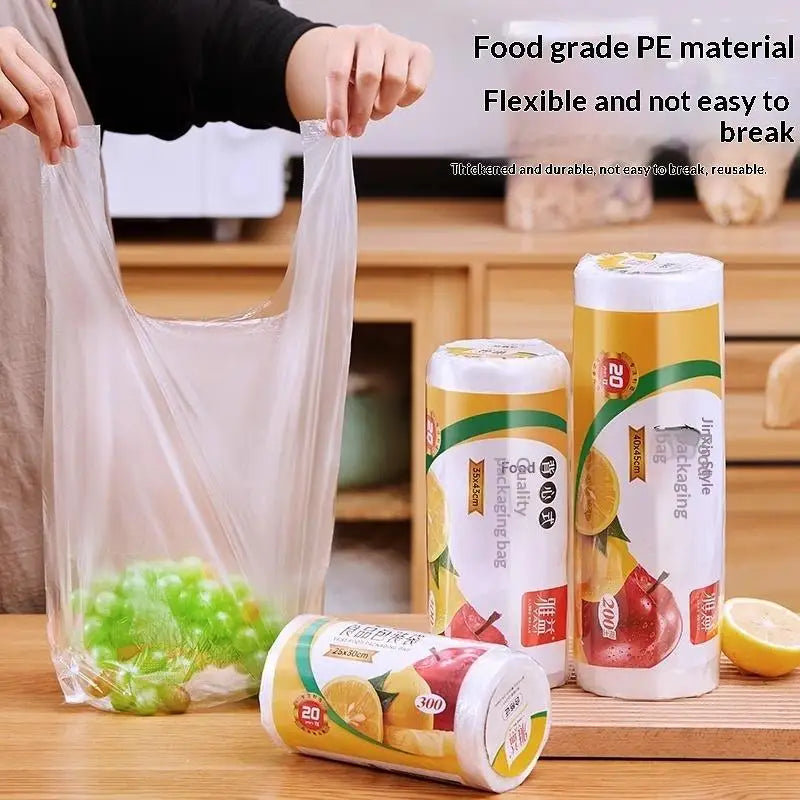 Food Grade PE Food Preservation Bags 200/300/500 Pcs Roll Food Storage Bags Axl