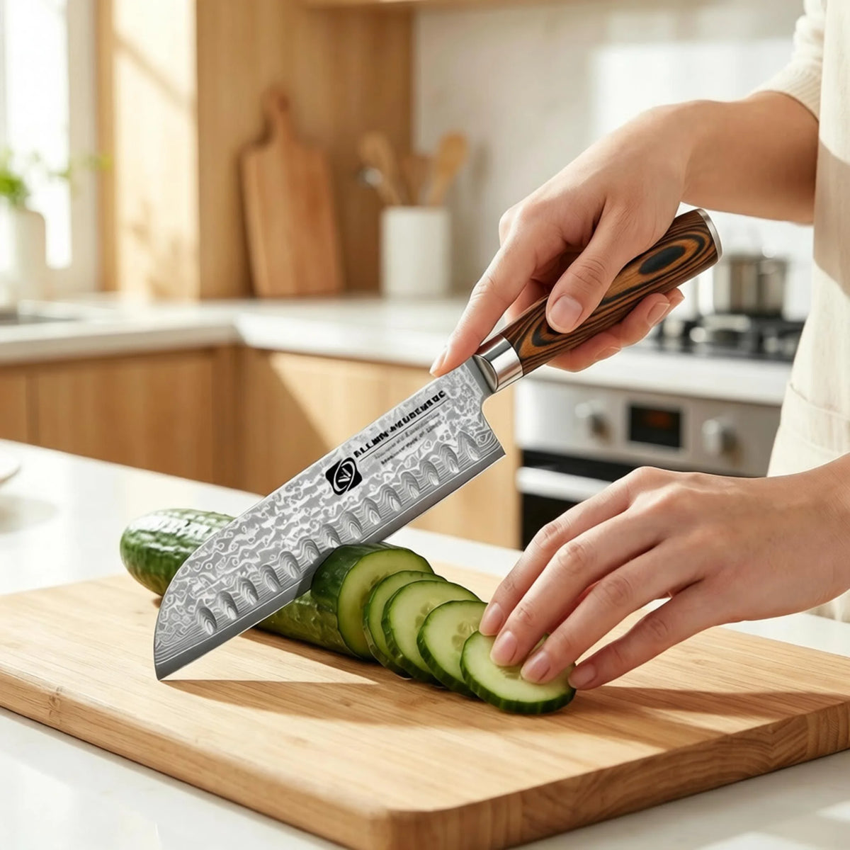 4-Pc 67-Layer Damascus Chef Knife Set – Santoku & Utility Damascus Knife Set Axl