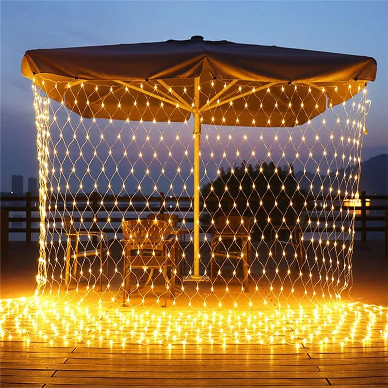 LED Net Mesh String Lights 8 Modes – Christmas Garden Decor LED Net String Lights Axl