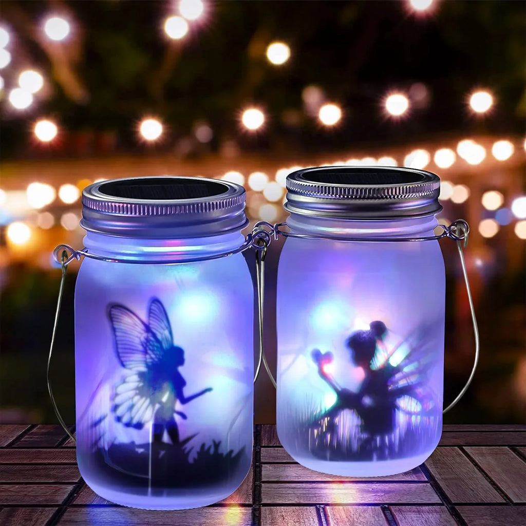 Solar Mason Jar Lantern – IP65 Waterproof Fairy Light Garden Lamp Solar Garden Lantern Axl 2pcs Multi-Color