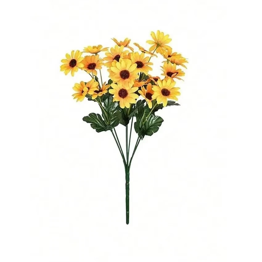 Silk Daisy Artificial Flower Bouquet – Wedding & Home Decor Artificial Flower Bouquet Axl YELLOW 1 piece