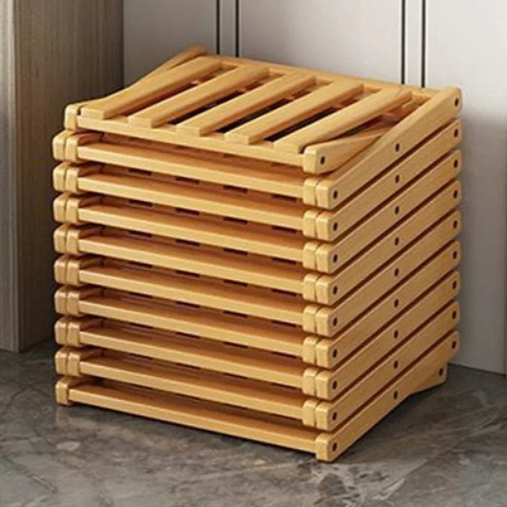 Bamboo Telescopic Shoe Rack – Foldable Multi-Layer, No Install Bamboo Shoe Rack Axl