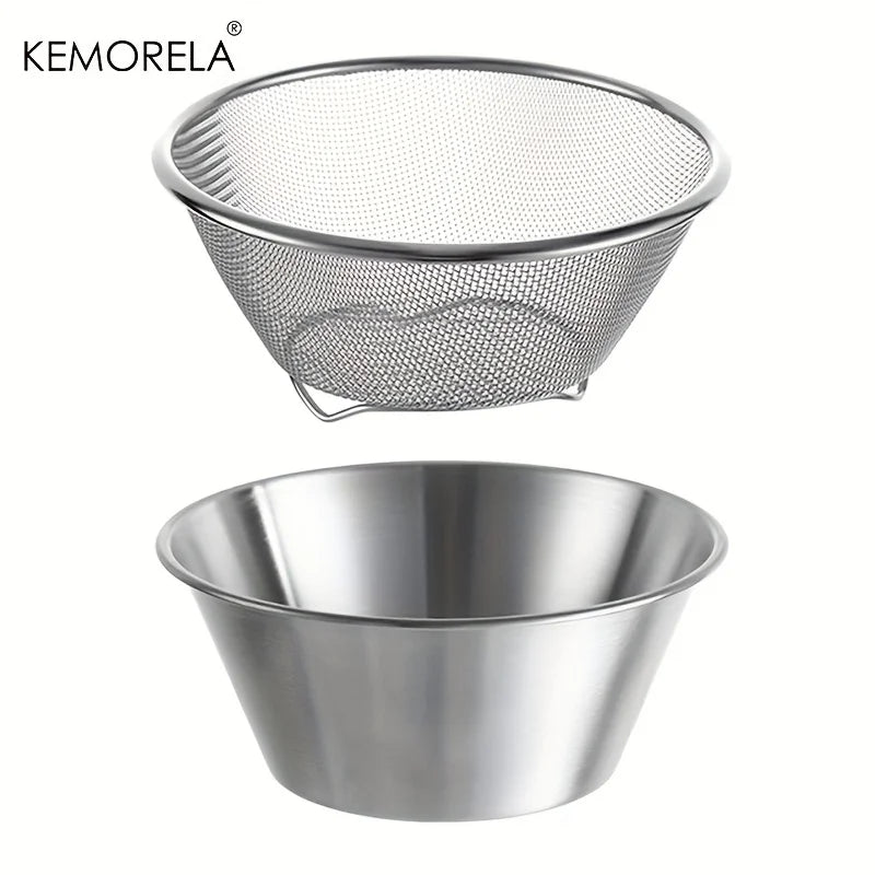 KEMORELA 2-in-1 Stainless Steel Colander & Strainer Set Colander & Strainer Axl 14cm A