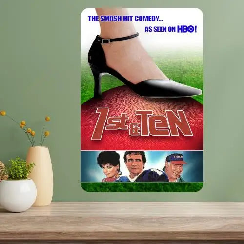1st & Ten Classic TV Show Metal Poster Sign | Retro Wall Art Metal Wall Sign Axl aluminum sign aluminum 14x20cm