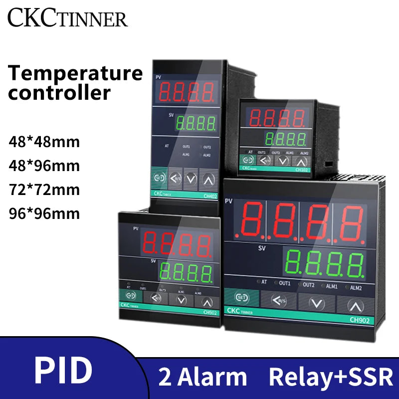 CKCTINNER PID Temperature Controller – Dual Output SSR & Relay LCD PID Temperature Controller Axl