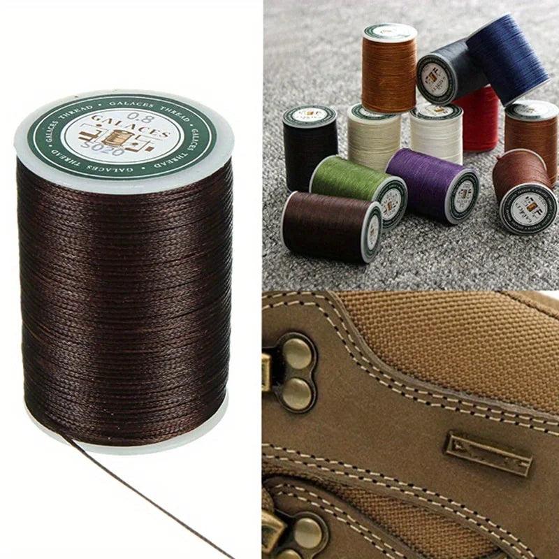 90m Waxed Polyester Sewing Thread 0.8mm – Leather DIY Cord Waxed Sewing Thread Axl