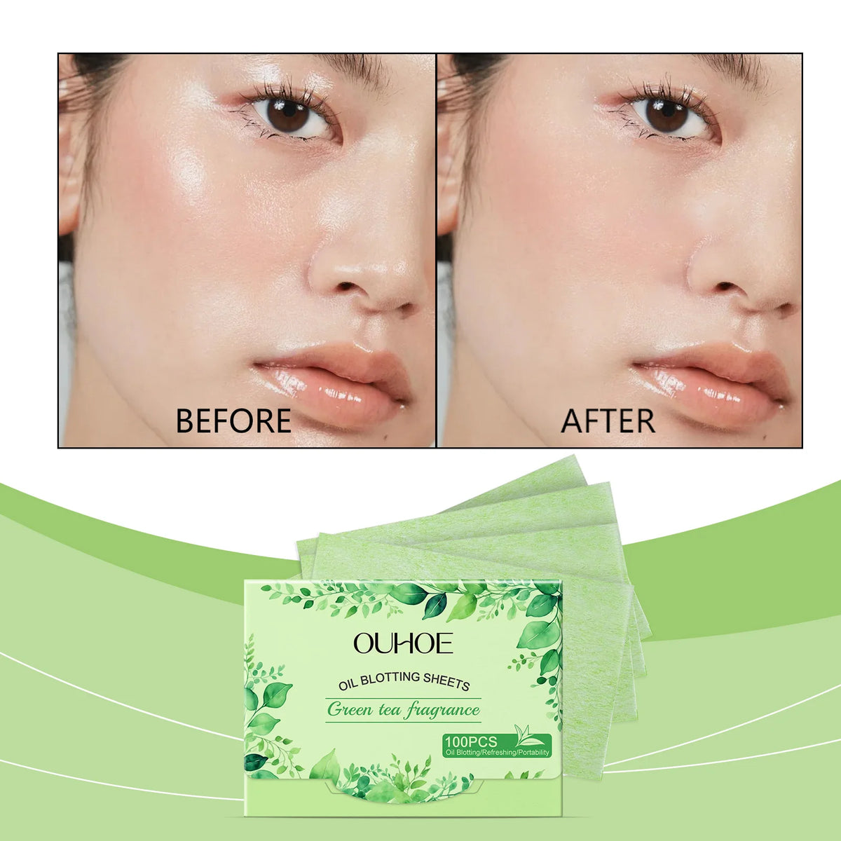 100-Pack Facial Oil Blotting Sheets – Matte Skin Control Facial Blotting Sheets Axl