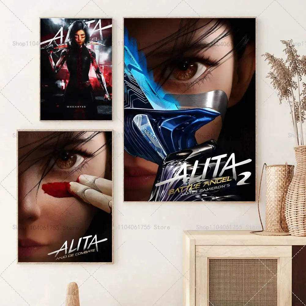Alita Battle Angel Movie Poster – Self-Adhesive Wall Art Print Movie Wall Poster Axl