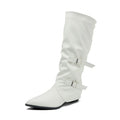 Women's Knee-High Platform Boots | Chunky Heel Punk Gothic Style Knee-High Platform Boots Axl 38 WHITE