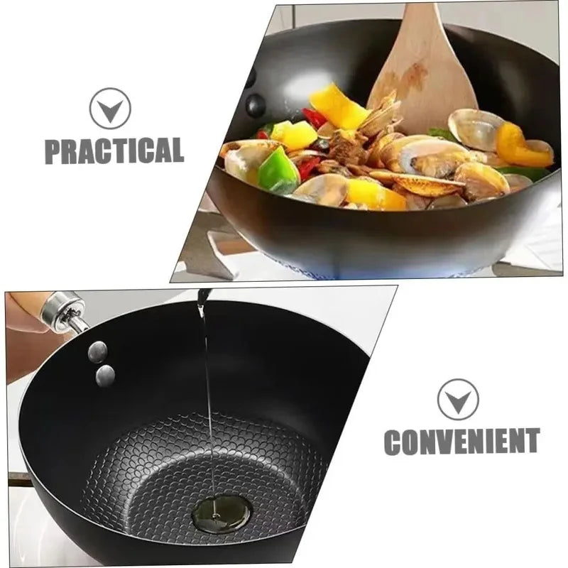 Uncoated Flat Bottom Iron Wok – Induction & Gas Stir-Fry Pan Iron Wok Axl