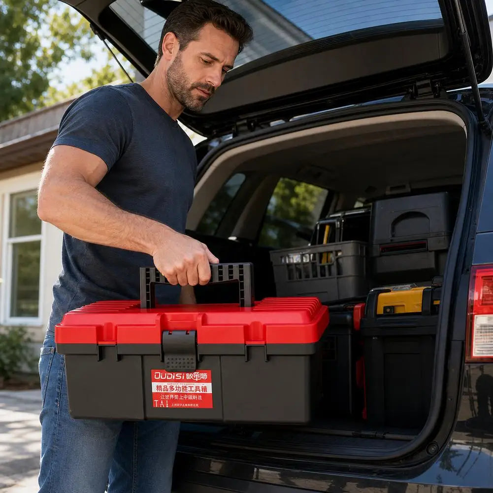 13-Inch Hard Carry Toolbox – Heavy Duty DIY Tool Storage Case Tool Storage Box Axl